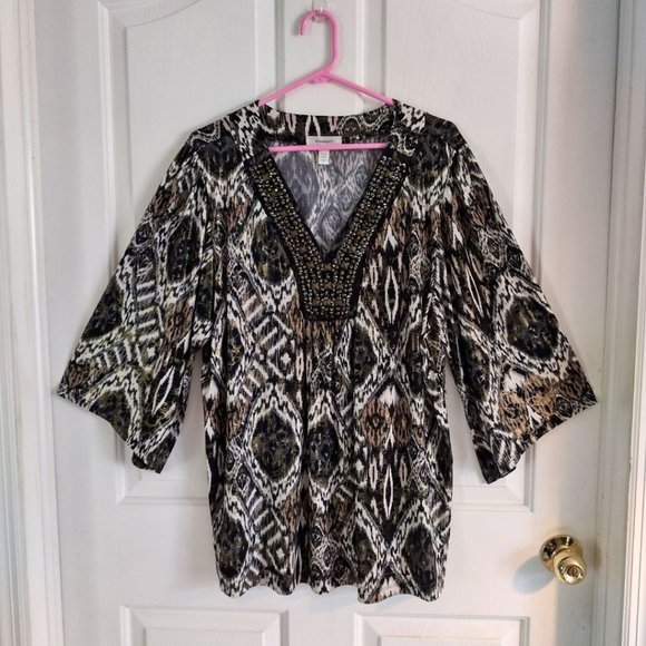 Dress Barn v-neck tunic top plus size 18/20 - Picture 3 of 4